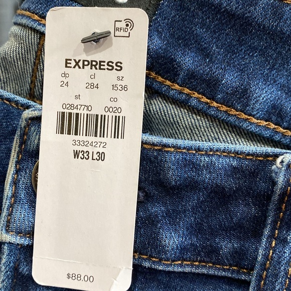 Express Men’s Slim Straight Dark Wash Stretch Jeans NWT - Picture 4 of 4